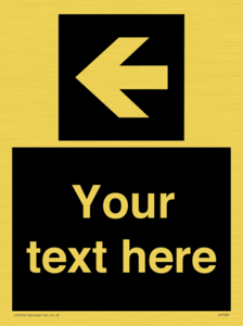 Custom Directional signage black arrow left