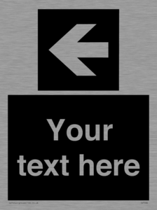 Custom Directional signage black arrow left