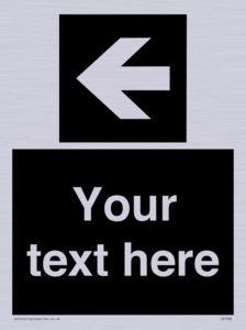Custom Directional signage black arrow left
