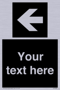 Custom Directional signage black arrow left
