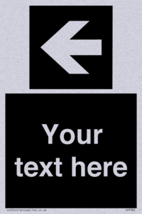 Custom Directional signage black arrow left