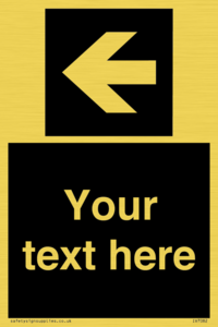 Custom Directional signage black arrow left