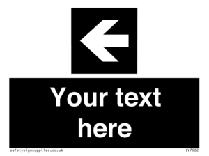 Custom Directional signage black arrow left