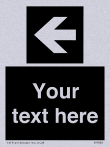 Custom Directional signage black arrow left