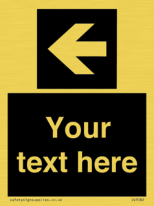 Custom Directional signage black arrow left