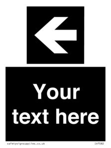 Custom Directional signage black arrow left