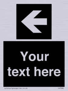 Custom Directional signage black arrow left