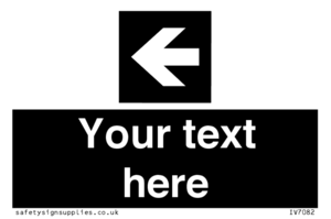 Custom Directional signage black arrow left
