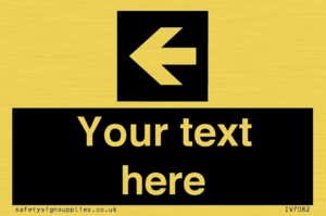 Custom Directional signage black arrow left