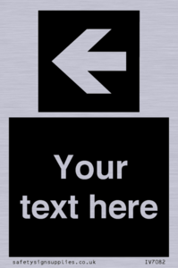 Custom Directional signage black arrow left