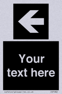 Custom Directional signage black arrow left