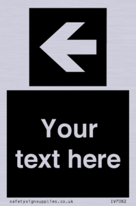 Custom Directional signage black arrow left