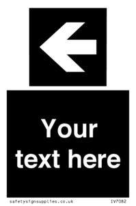 Custom Directional signage black arrow left