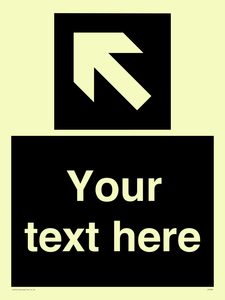 Custom Directional signage black arrow up left