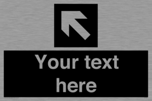 Custom Directional signage black arrow up left