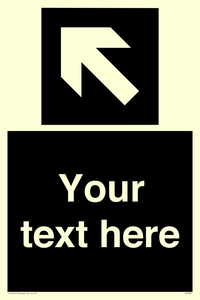 Custom Directional signage black arrow up left