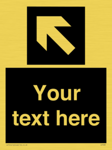 Custom Directional signage black arrow up left