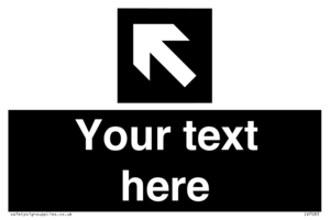 Custom Directional signage black arrow up left