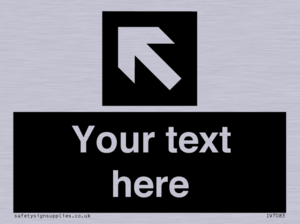 Custom Directional signage black arrow up left