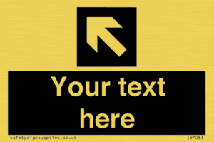 Custom Directional signage black arrow up left