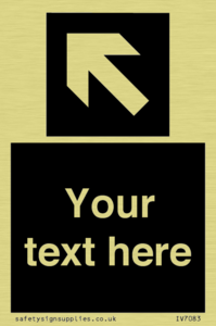 Custom Directional signage black arrow up left