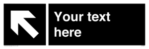 Custom Directional signage black arrow up left