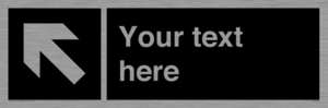 Custom Directional signage black arrow up left