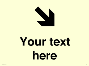 Custom Directional signage arrow down right
