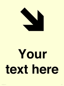 Custom Directional signage arrow down right