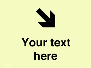 Custom Directional signage arrow down right