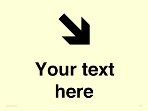 Custom Directional signage arrow down right