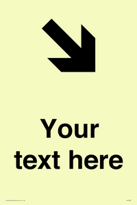 Custom Directional signage arrow down right