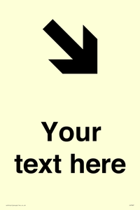 Custom Directional signage arrow down right