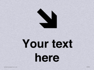 Custom Directional signage arrow down right