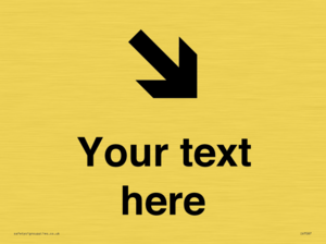 Custom Directional signage arrow down right