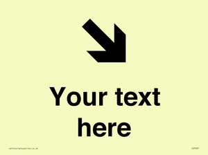 Custom Directional signage arrow down right