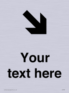 Custom Directional signage arrow down right