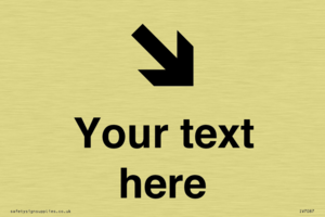 Custom Directional signage arrow down right