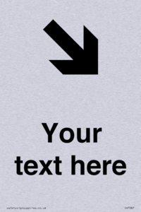 Custom Directional signage arrow down right