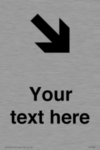 Custom Directional signage arrow down right