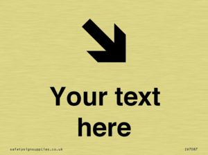 Custom Directional signage arrow down right