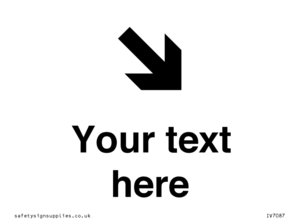 Custom Directional signage arrow down right