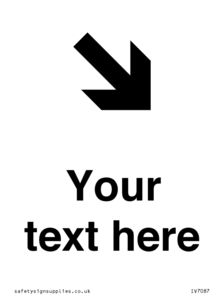 Custom Directional signage arrow down right