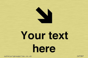 Custom Directional signage arrow down right