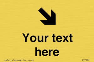 Custom Directional signage arrow down right