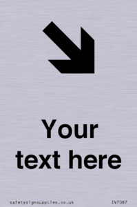 Custom Directional signage arrow down right