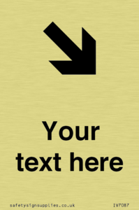 Custom Directional signage arrow down right