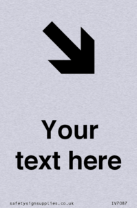 Custom Directional signage arrow down right