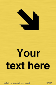 Custom Directional signage arrow down right