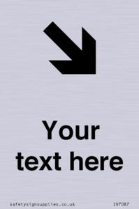 Custom Directional signage arrow down right